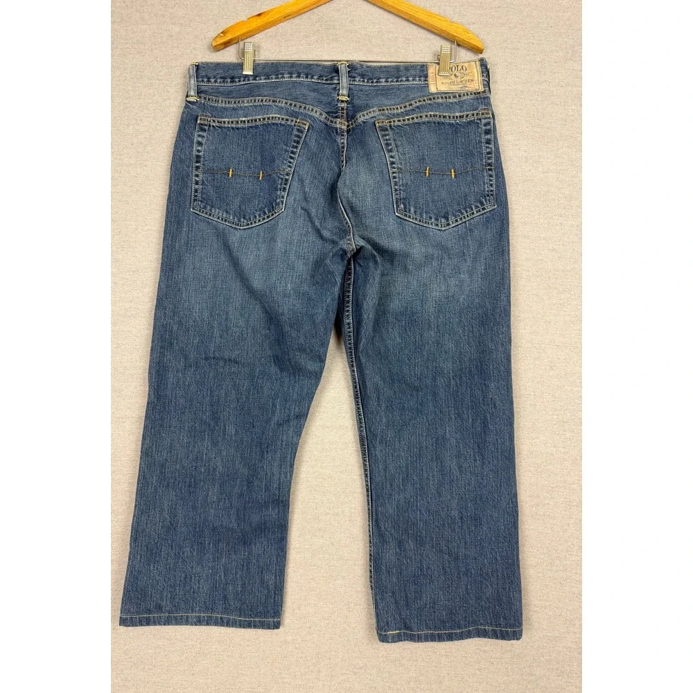Polo Ralph Lauren Classic 867 Mens Jeans Medium Wash Blue Denim Fits 37x22.5